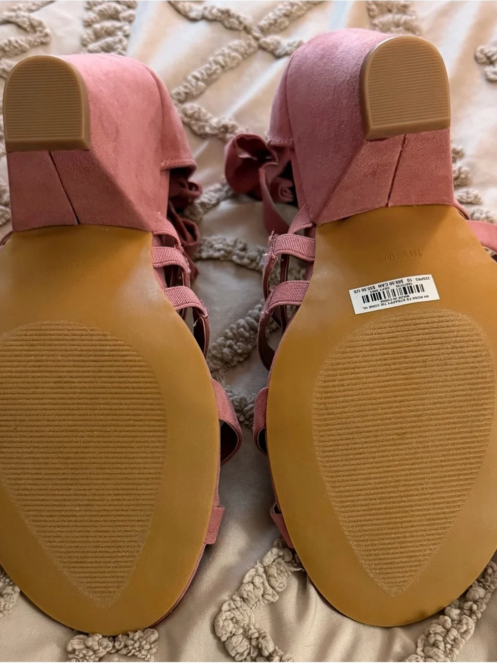 torrid Rose Pink Strappy Lace-Up Sandals
